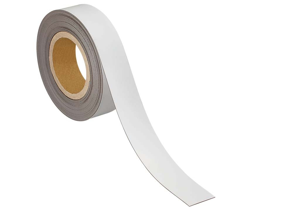MAUL Kennzeichnungsband – 40 × 1000 mm, weiss, Kunststoff, magnetisch