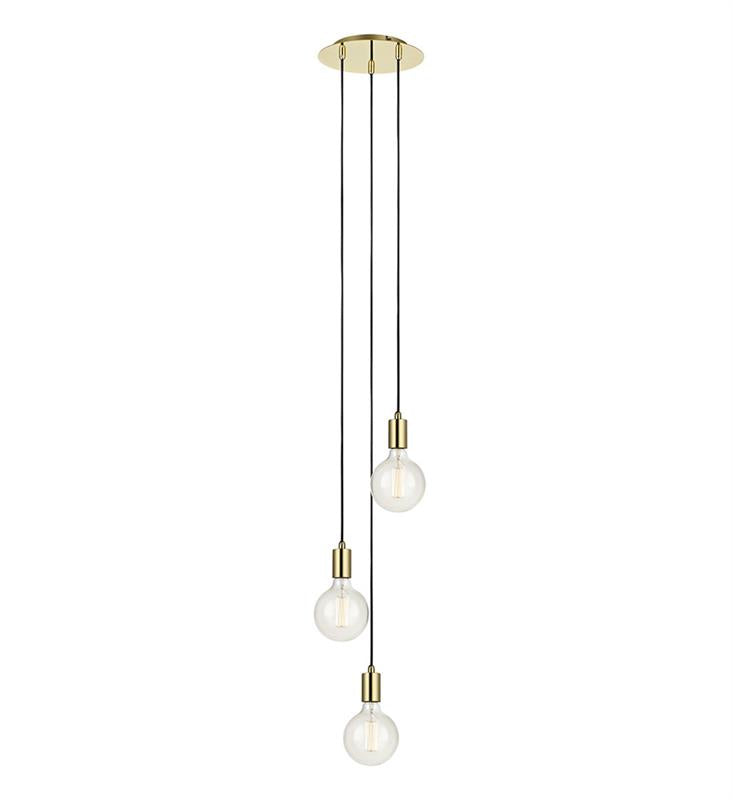 Markslöjd Pendelleuchte Sky 3L – Ø 25 × 161,5 cm, 180 W, dimmbar, messing, ohne Leuchtmittel