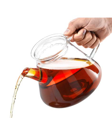 AdHoc Teekanne Orient TK50 – 1,5 l, Ø 18,0 cm, H 15,0 cm, Glas/Edelstahl, Transparent, Edelstahlfilter