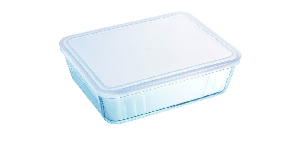 Pyrex Glasbehälter – 800 ml, Borosilikatglas, Transparent, mit Kunststoff-Deckel, ofenfest, spülmaschinenfest