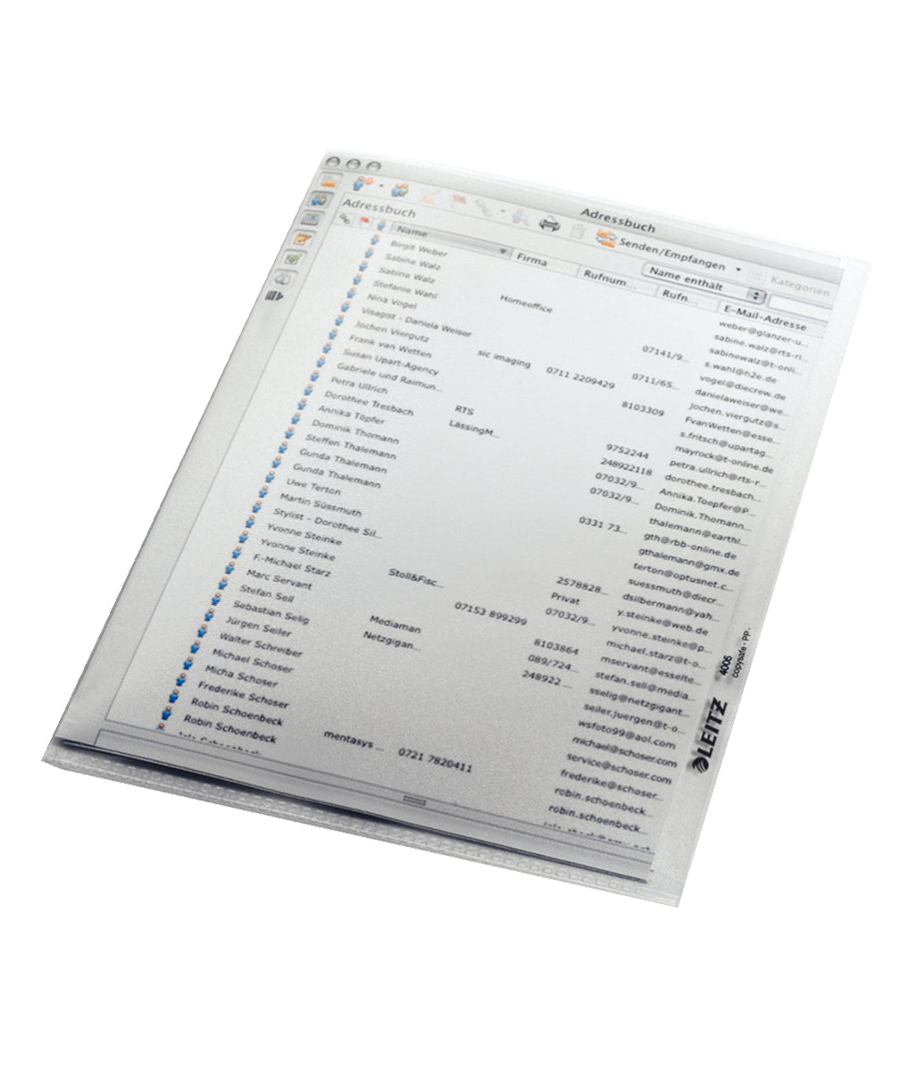 Leitz A5 – Sichthülle PP, genarbt, transparent