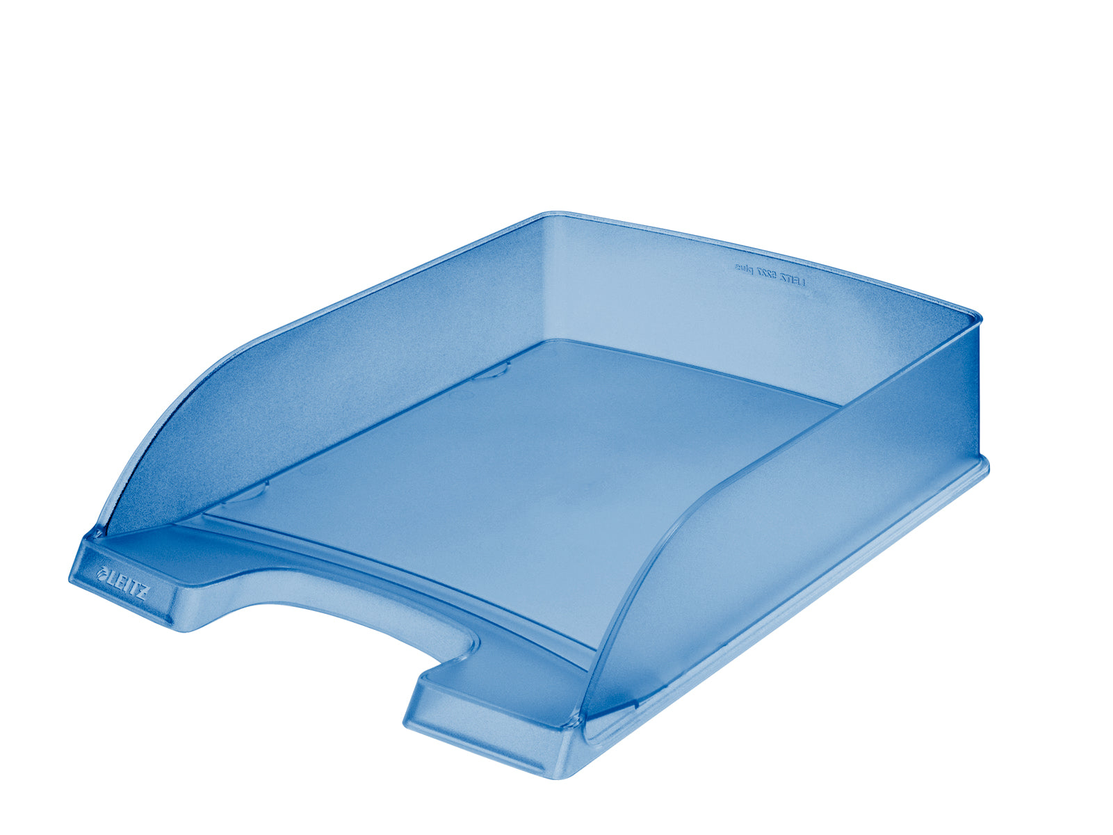 Leitz Stapelbarer Briefkorb mit Griffausschnitt, Beschriftungsfeld, matt, blau, B 255 × H 70 × T 357 mm