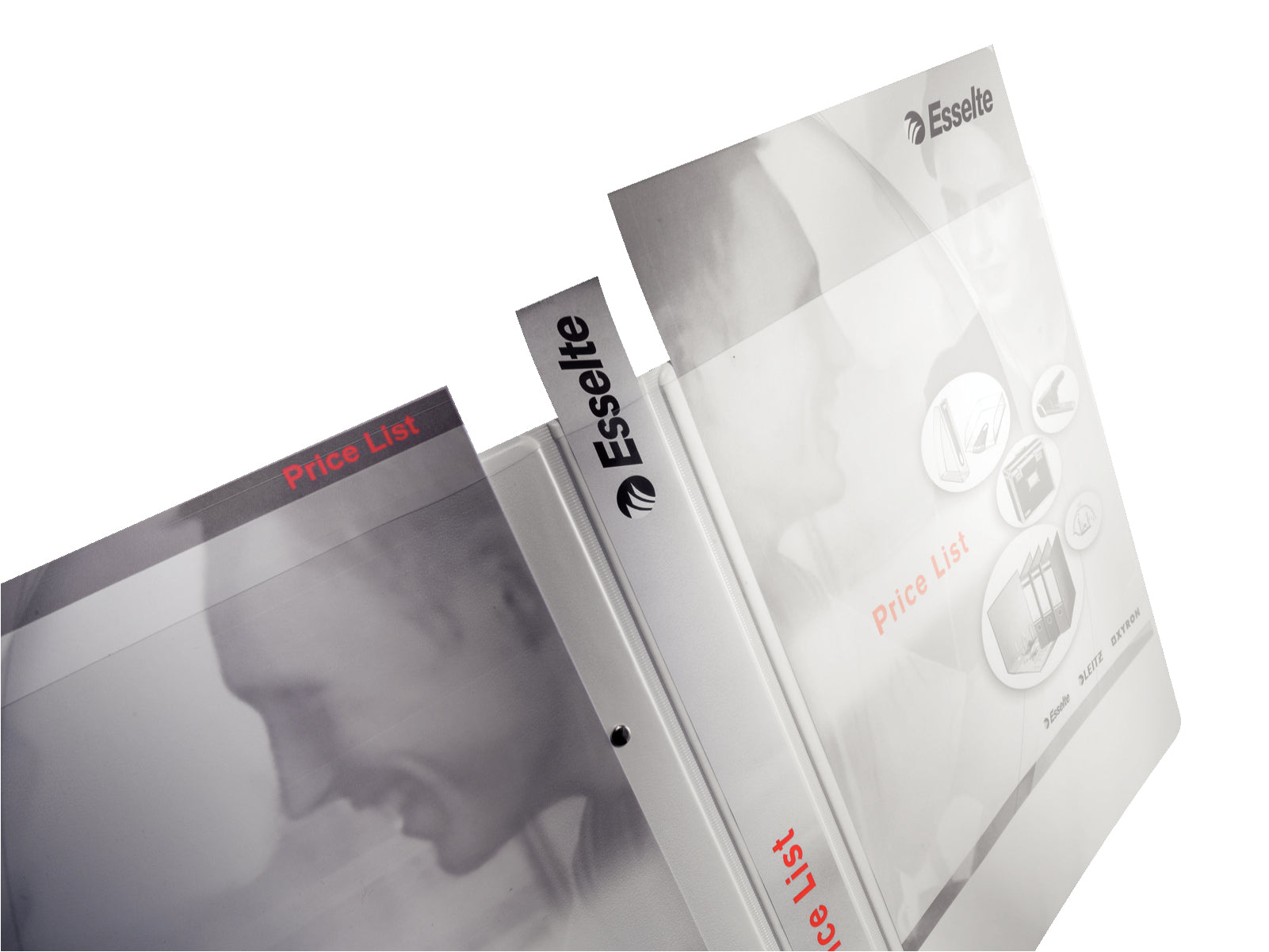 Leitz Präsentationsringbuch – 4-Ring Ø 25 mm – für A4 – Rückenbreite 4,3 cm – 3 Aussentaschen – weiss