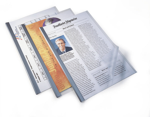 Durable Klemmschiene für A4, Kunststoff, rot – Füllhöhe 3 mm – bis 30 Blatt – 100 Stk