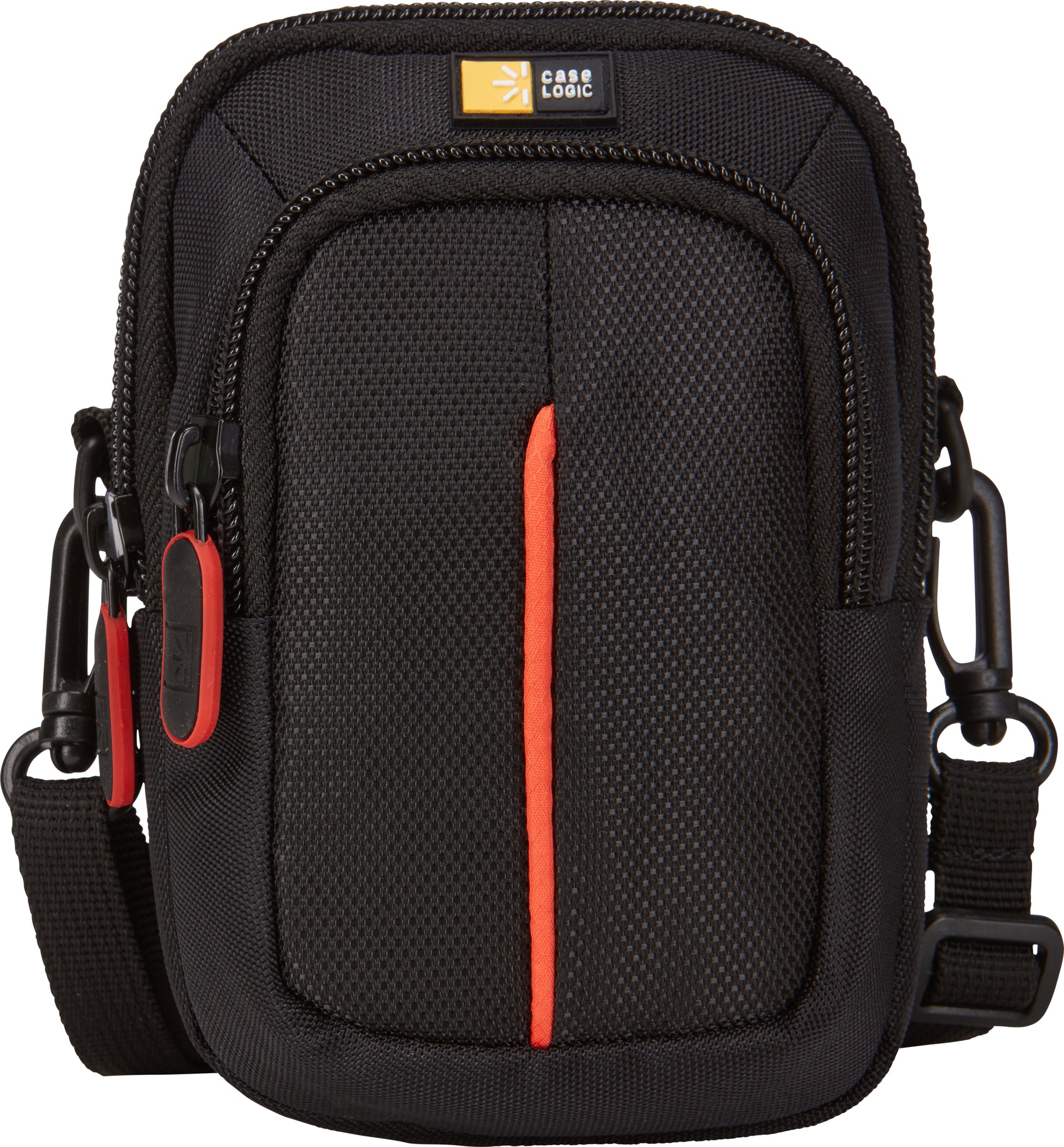 Case Logic DCB313K Kameratasche – Innenmasse 100 × 45 × 140 mm – Schwarz/Rot – für Point-and-Shoot-Kameras
