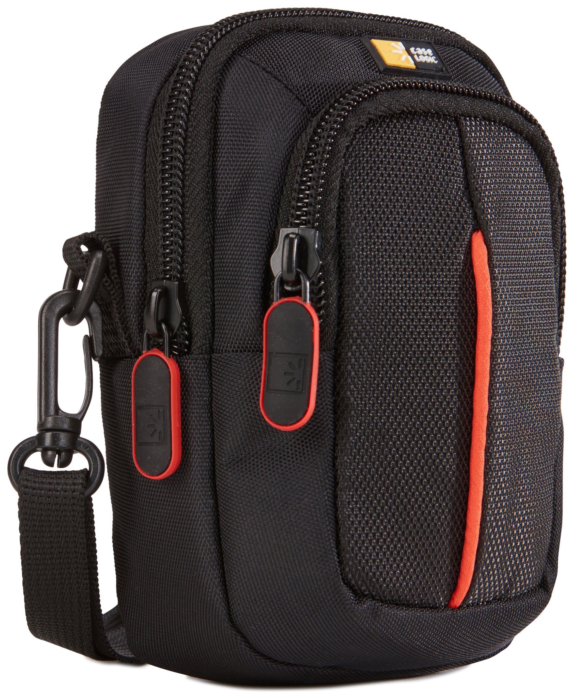 Case Logic DCB313K Kameratasche – Innenmasse 100 × 45 × 140 mm – Schwarz/Rot – für Point-and-Shoot-Kameras