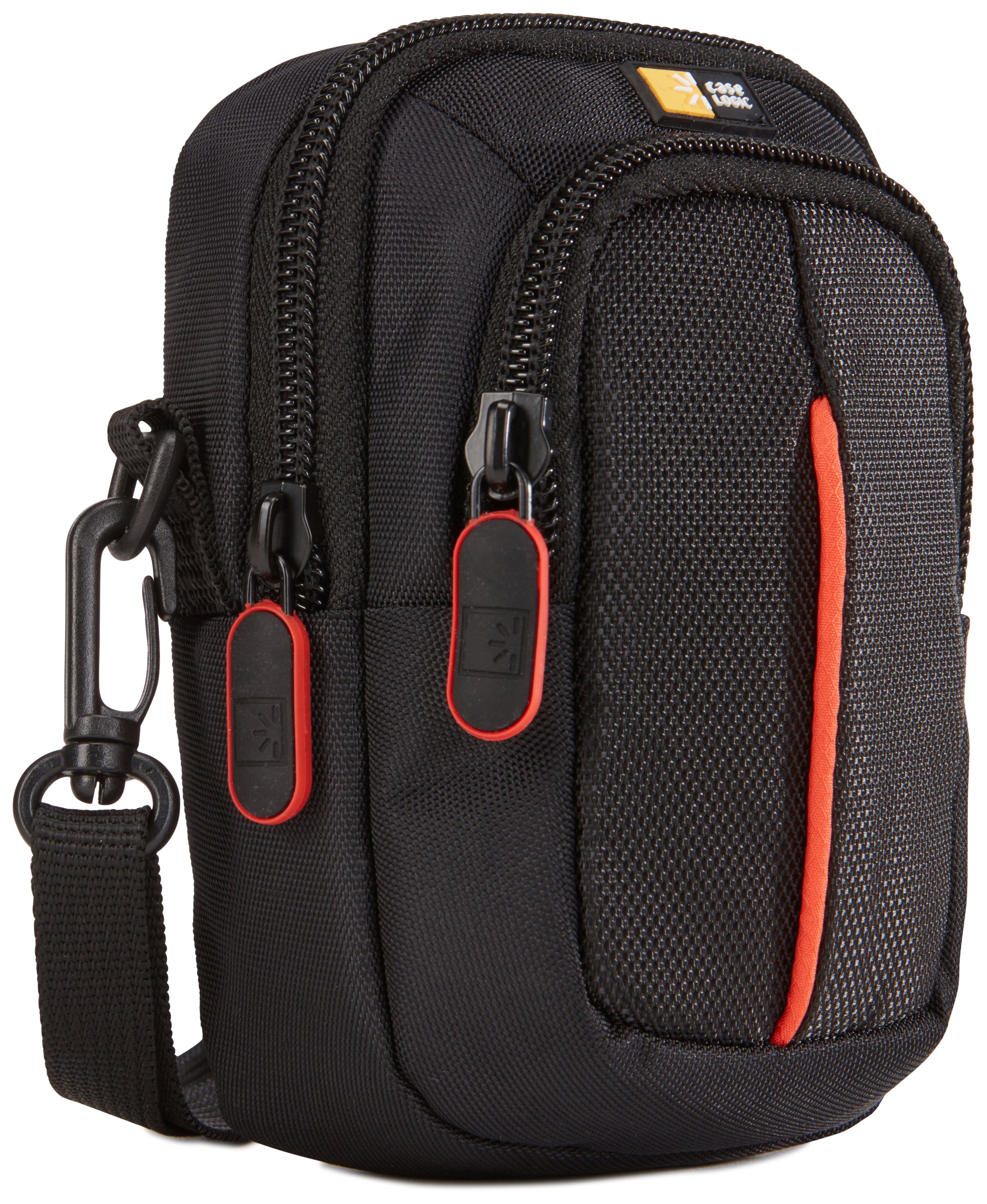 Case Logic DCB313K Kameratasche – Innenmasse 100 × 45 × 140 mm – Schwarz/Rot – für Point-and-Shoot-Kameras