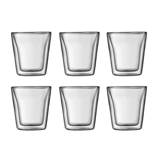 Bodum Canteen Glas 0,1 l Set – Doppelwandig, 6 Stück