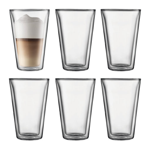 Bodum CANTEEN Thermobecher – 0,40 l, Borosilikatglas, transparent, doppelwandig