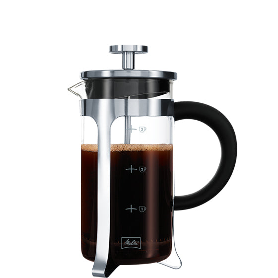 Melitta French Press / Kaffeebereiter – 0,4 l, 3 Tassen, Glas/Edelstahl