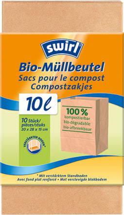 Swirl Kompostierbeutel – 10 l, Papier, Braun, 280 × 210 mm, 10 Stk