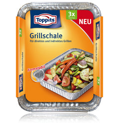 Toppits Teller, Aluminium, rechteckig – 22 × 17 cm – silber – 3 Stk.