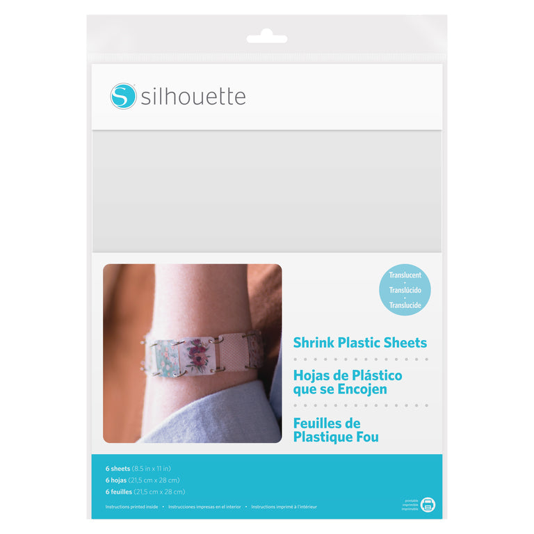 Silhouette Schrumpffolie – Transparent – 21,5 × 28 cm – für Silhouette Schneideplotter, Inkjetdrucker