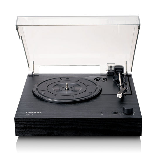 Lenco LS-15BK – Plattenspieler (Riemenantrieb), Bluetooth, Phono-Vorverstärker, 33⅓/45 U/min – Schwarz
