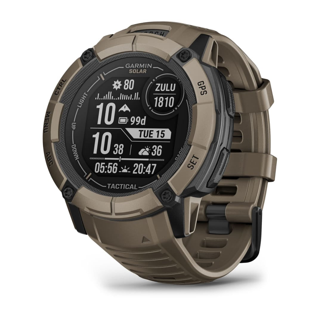 Garmin Instinct 2X Solar Tactical Edition – Smartwatch – 50 mm, 1,1", GPS, MIP, Power Glass, 100 m, Coyote Tan
