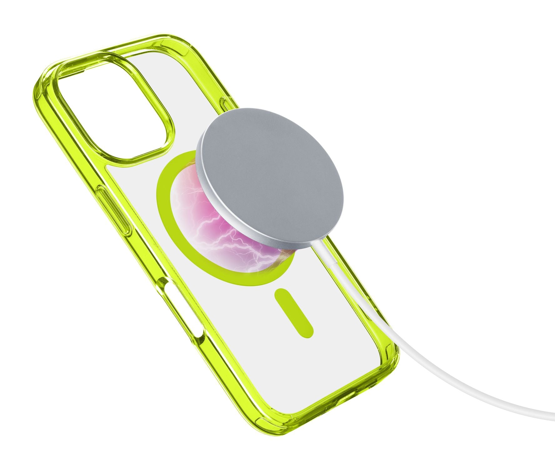 Cellularline Iconic Backcover – für Apple iPhone 16 Pro, MagSafe, Kunststoff, Limette