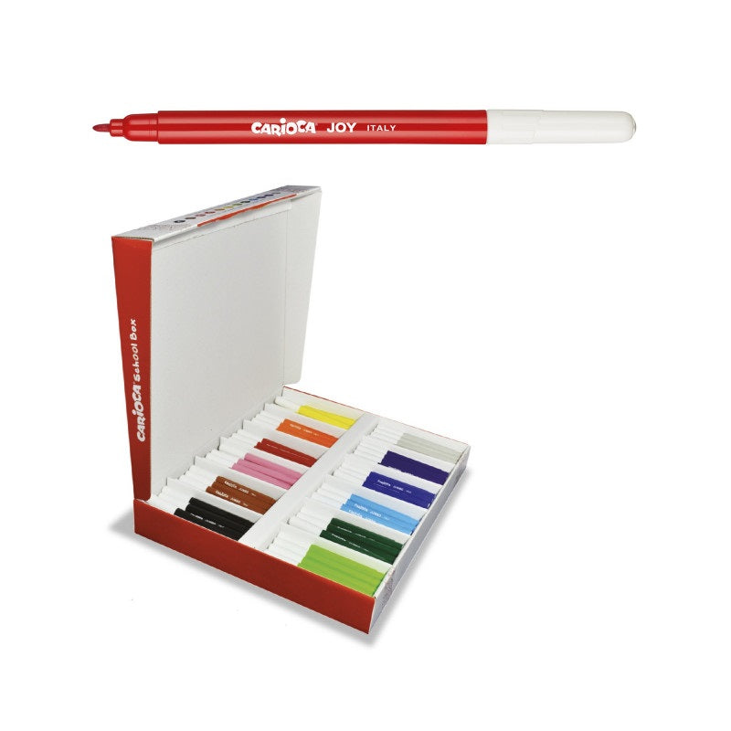 Carioca Fasermaler School Box Joy – 12 Farben, 2,6 mm Spitze