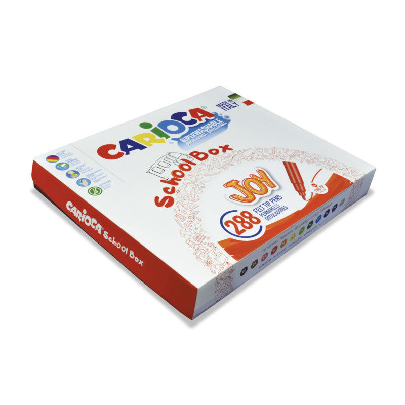 Carioca Fasermaler School Box Joy – 12 Farben, 2,6 mm Spitze