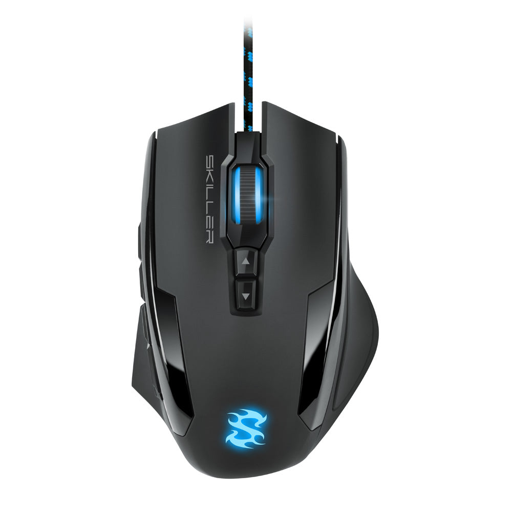 Sharkoon SKILLER SGM1 – Gaming-Maus – Kabelgebunden (USB-A), 10800 DPI, RGB-Beleuchtung, Rechts, Schwarz
