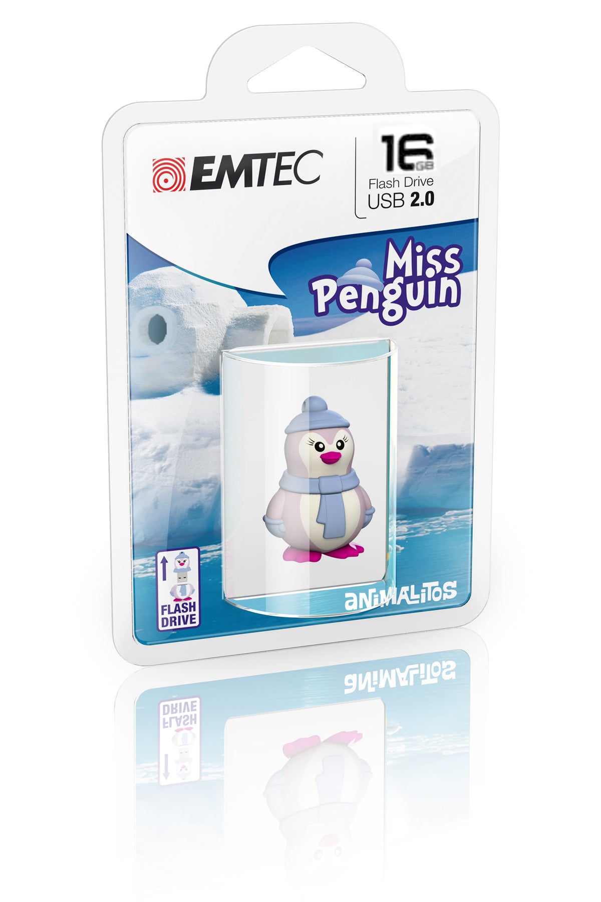 Emtec Animalitos Lady Penguin USB-Stick – 16 GB, USB 2.0, mehrfarbig