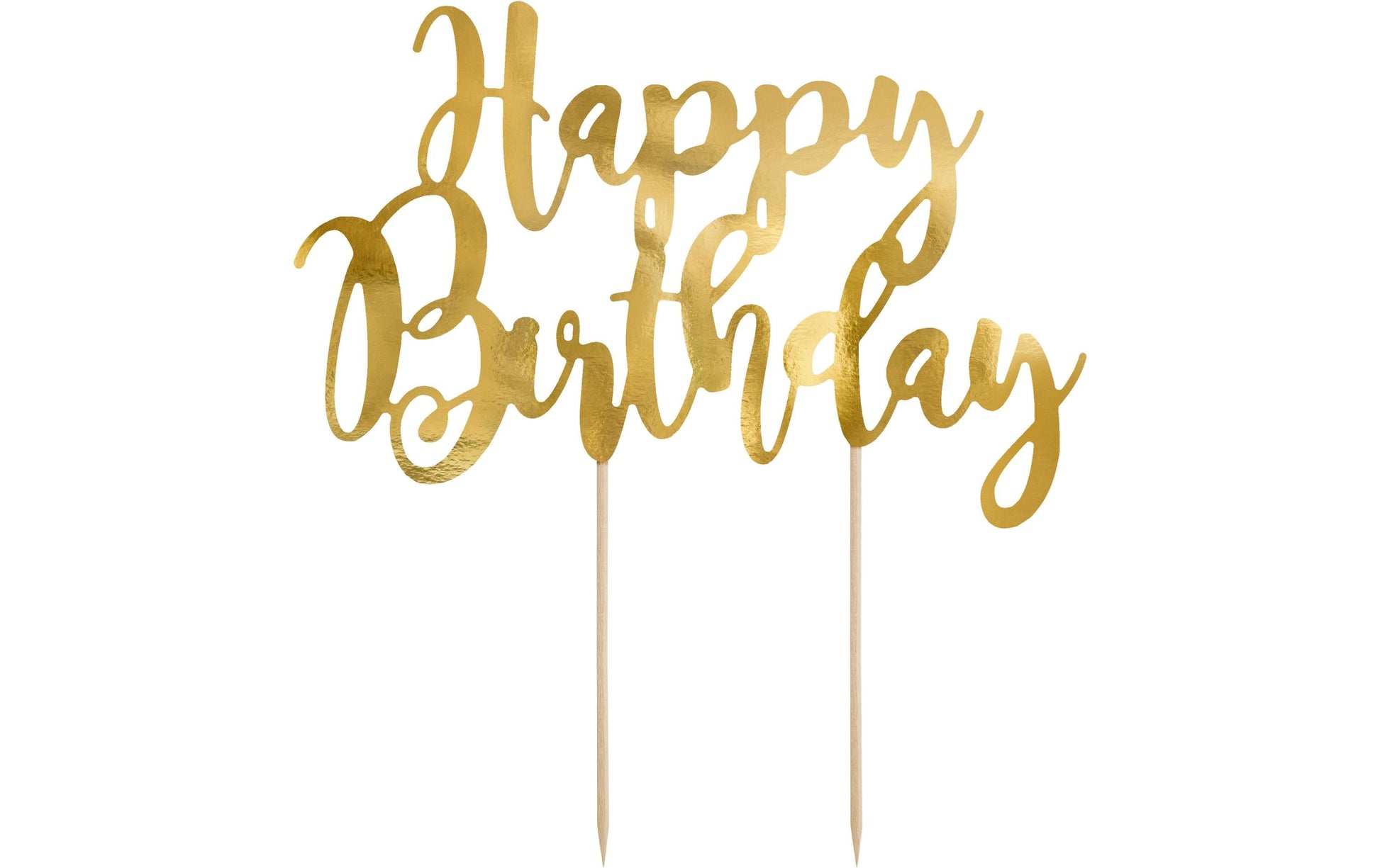 PartyDeco Party-Piekser Happy Birthday – Gold – 22,5 cm – Papier – 1 Stk