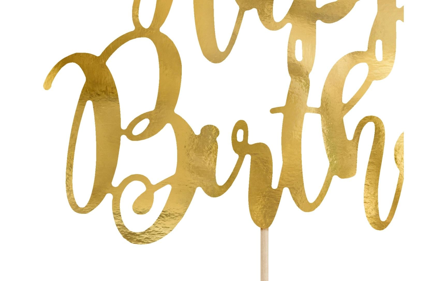 PartyDeco Party-Piekser Happy Birthday – Gold – 22,5 cm – Papier – 1 Stk
