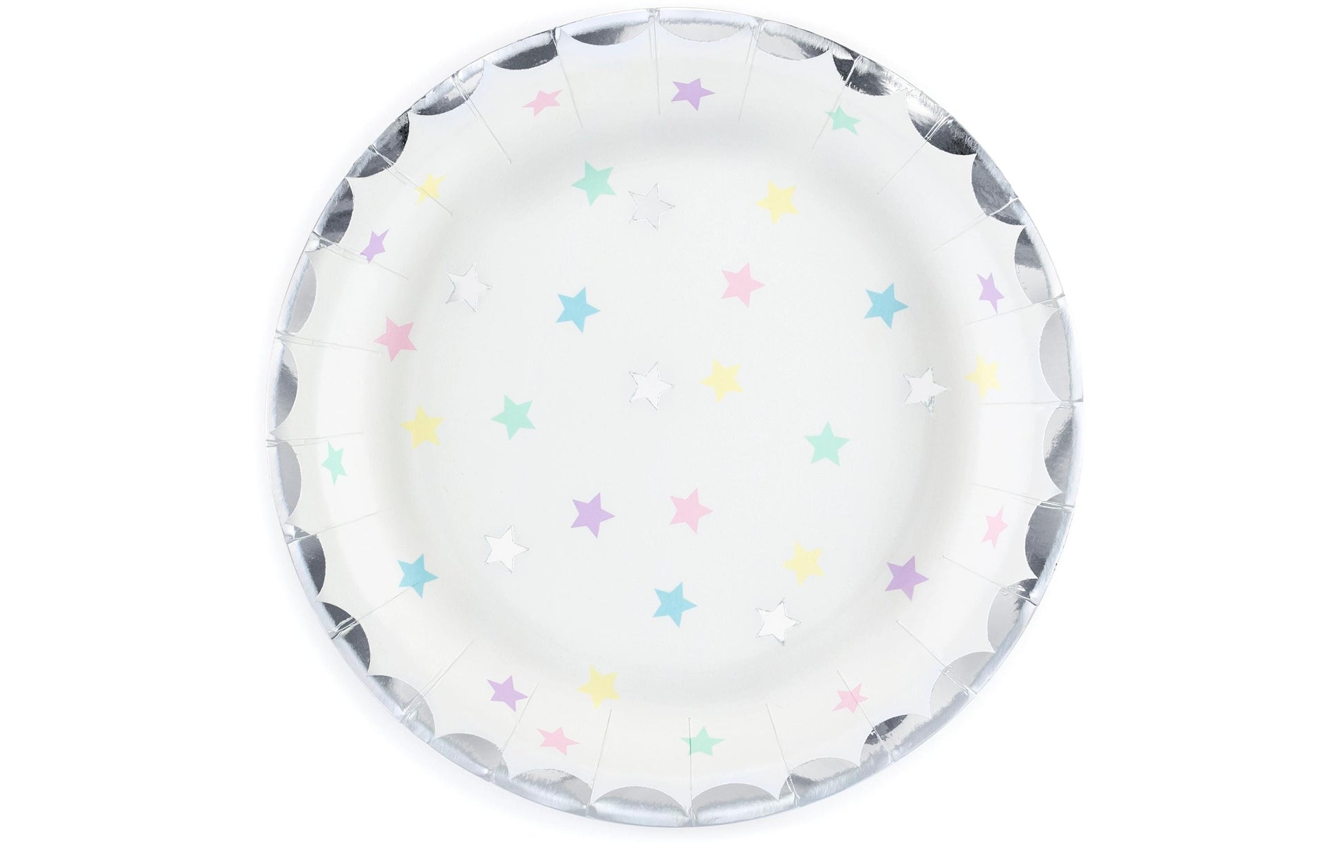 PartyDeco Teller, Papier – Ø 18 cm, Einhorn Sterne – 6 Stk.