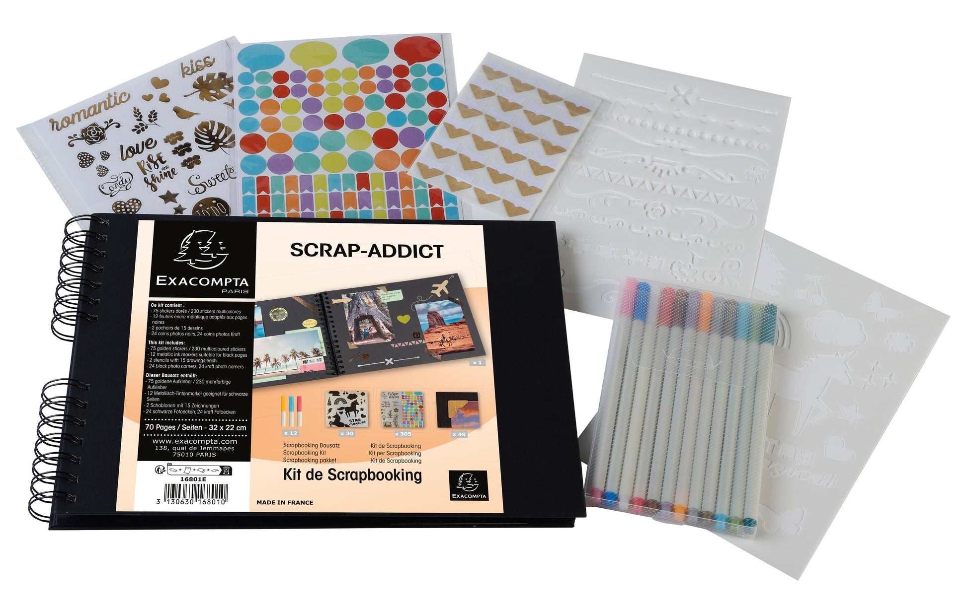 Exacompta Fotoalbum Scrap Addict – schwarz, 320 × 220 mm