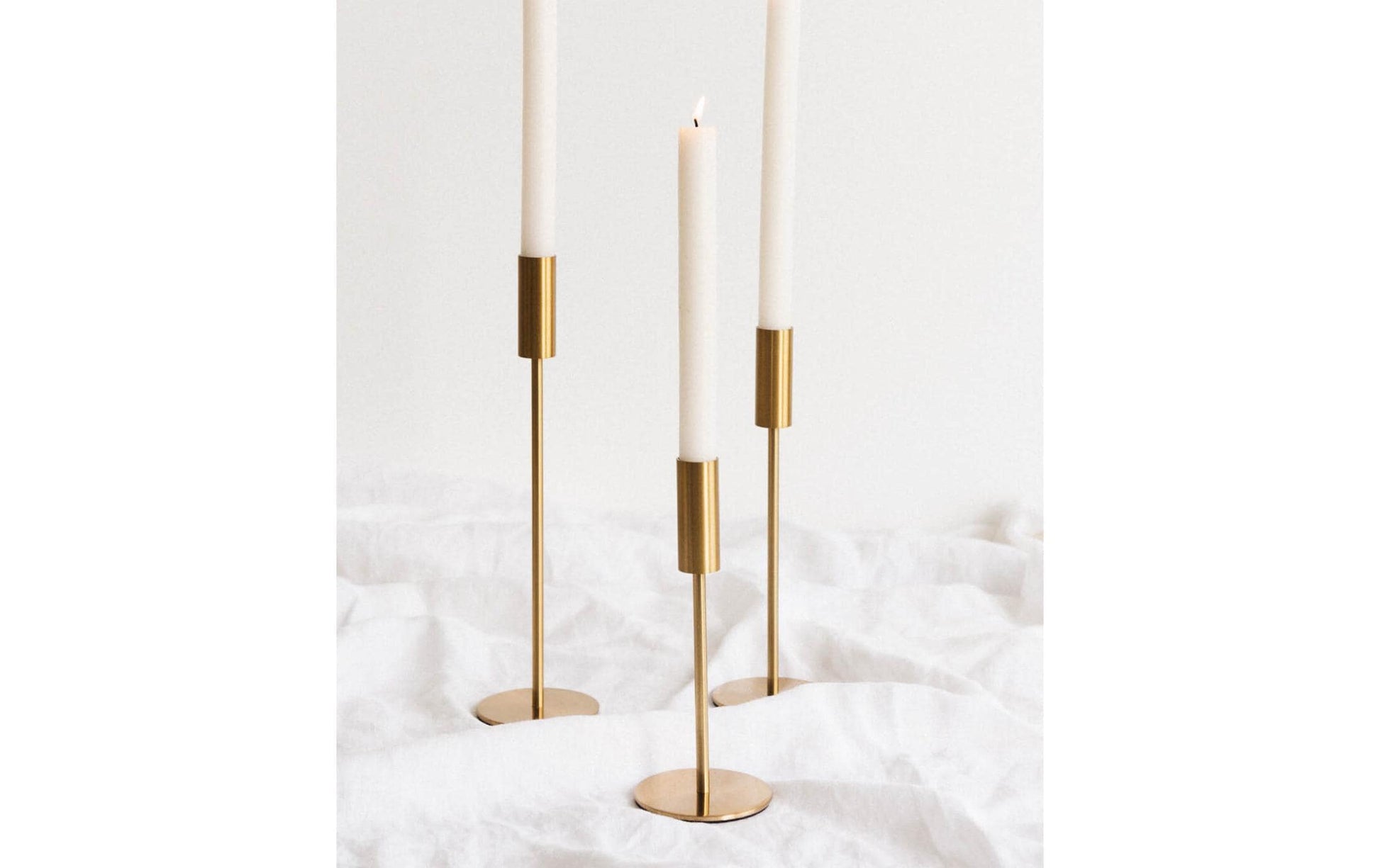 Esmée Kerzenständer – Messing & Metall, Gold – Ø 8 × 20 cm – 1 Stück