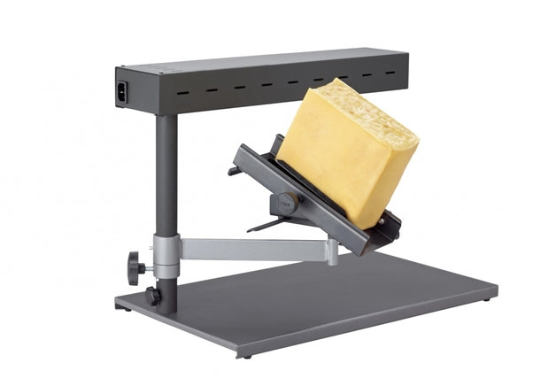 TTM Raclette-Gerät POP – 1 Käsehälfte, kippbar, 1000 W, 55×29 cm – Grau/Edelstahl