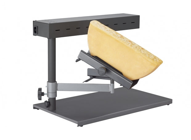 TTM Raclette-Gerät POP – 1 Käsehälfte, kippbar, 1000 W, 55×29 cm – Grau/Edelstahl