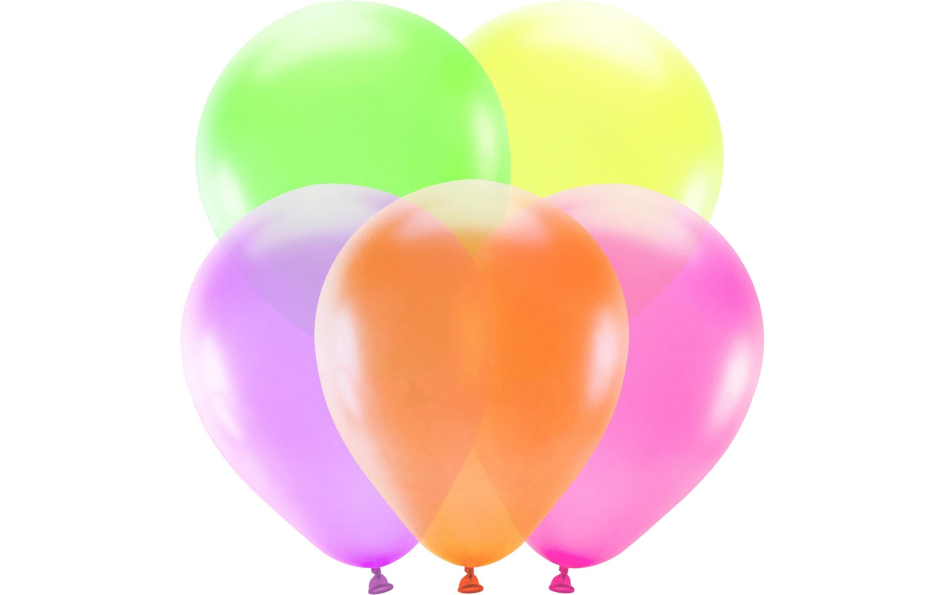 PartyDeco Luftballons Uni Neon – mehrfarbig – Ø 25 cm – Latex – 10 Stk