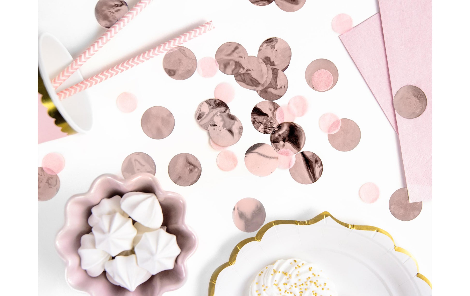 PartyDeco Konfettikanone Kreis – Roségold – Ø 2,5 cm – Folie – 15 g – 1 Stk