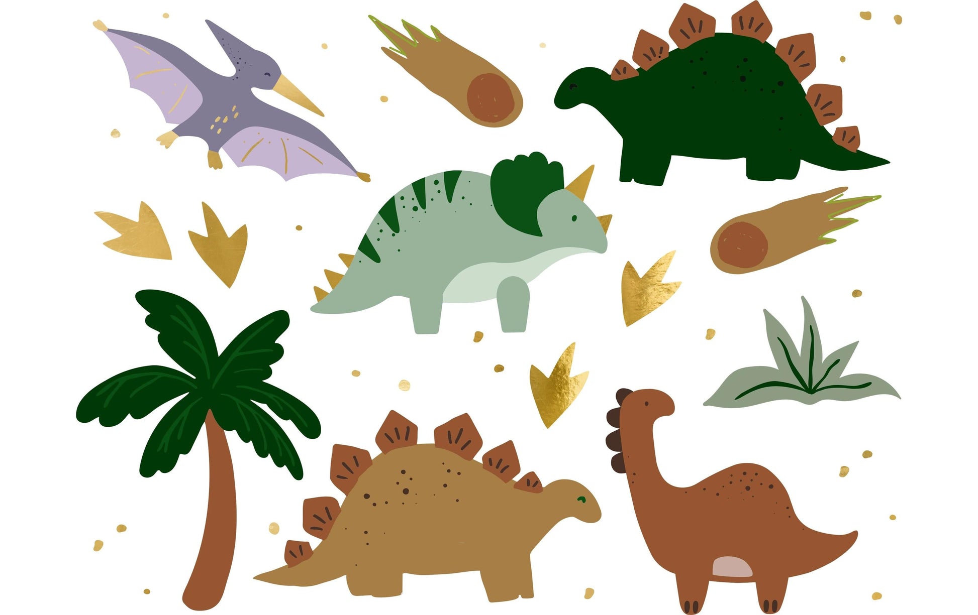 PartyDeco Face-Art Sticker Dinosaurier – mehrfarbig – 19,5 × 16,5 cm – 13 Stk