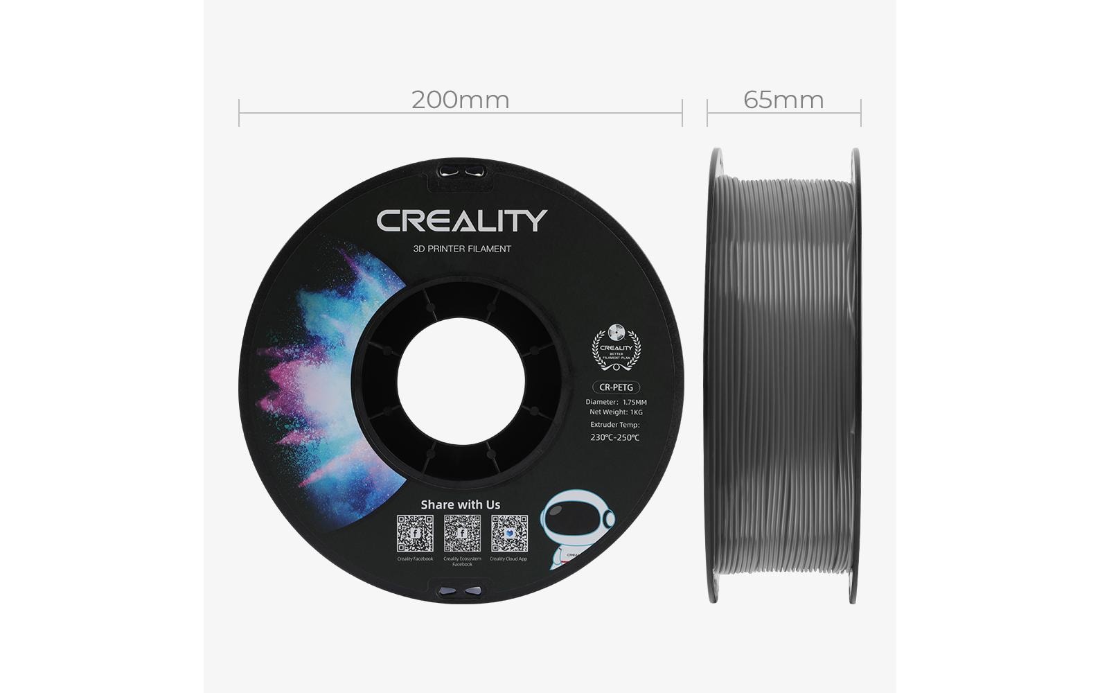 Creality 3D 3D-Drucker-Filament PETG 1,75 mm Grau, 1 kg