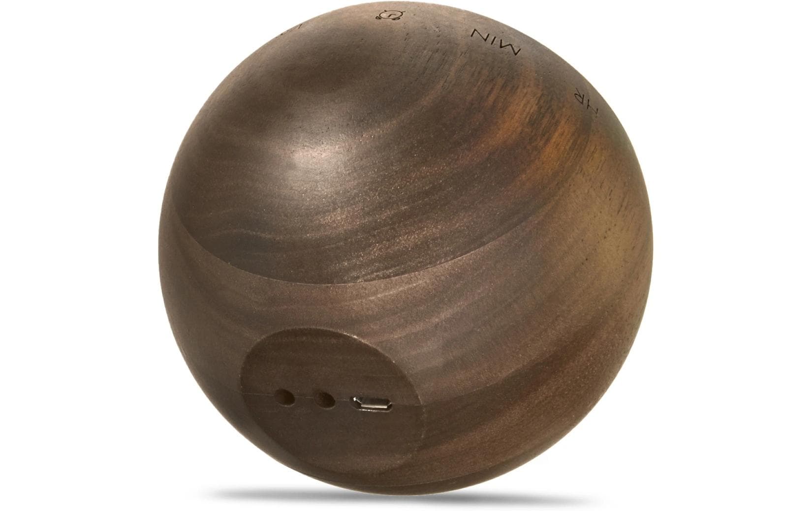 Gingko Wecker Tumbler Click – Funk – Digital – 9 × 11 × 9 cm, Braun, Holz, Alarm, USB