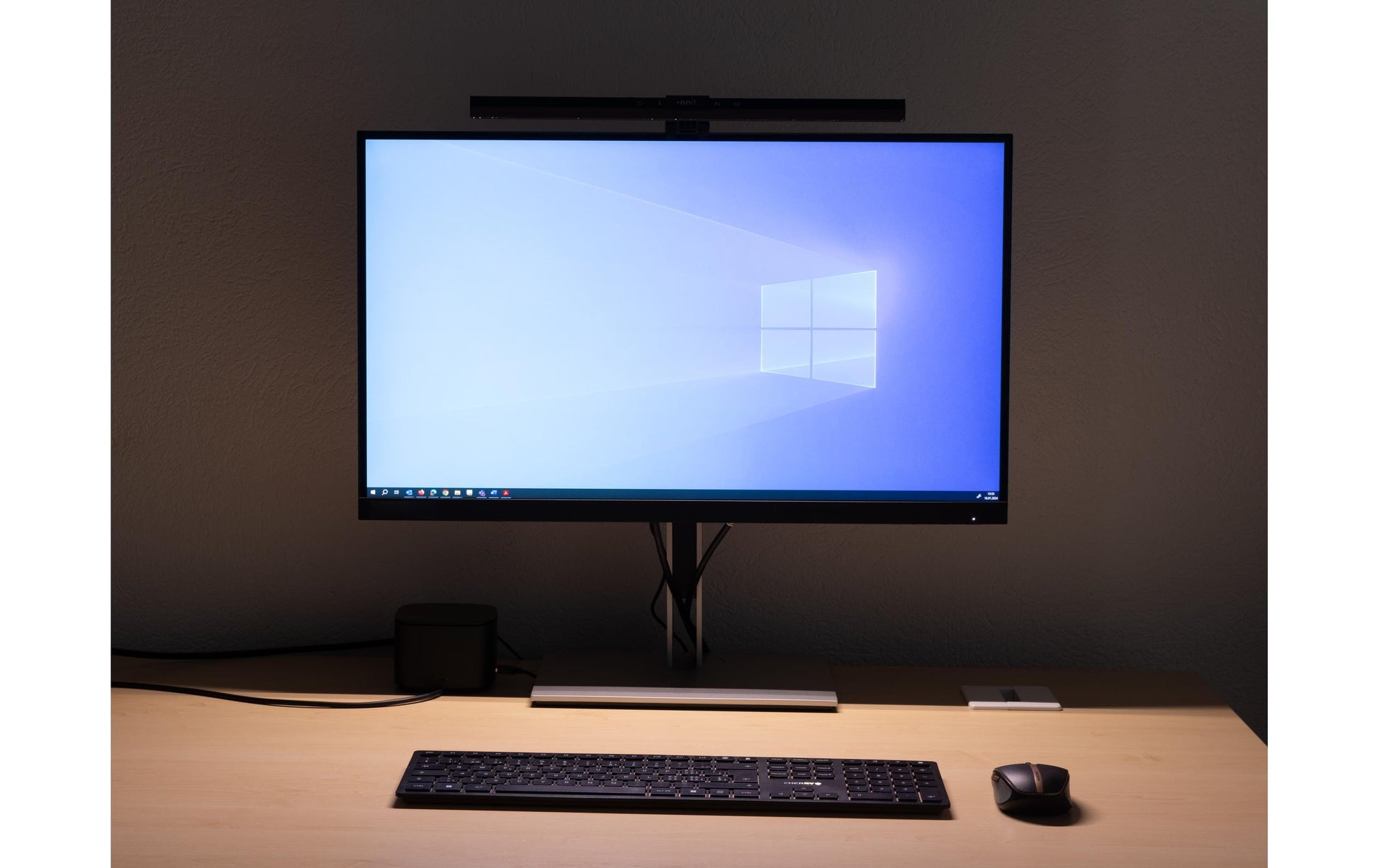 ONIT Monitor-Lichtleiste F01700 – 300 lm, 2800–6500 K (einstellbar), 10 Stufen, USB – Schwarz