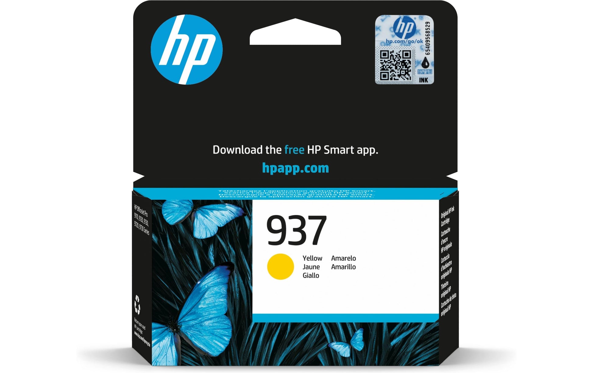 HP 937 Gelb Tintenpatrone (Original) – 800 Seiten – für OfficeJet Pro 9120e/9125e/9130e, 9720/9730 …