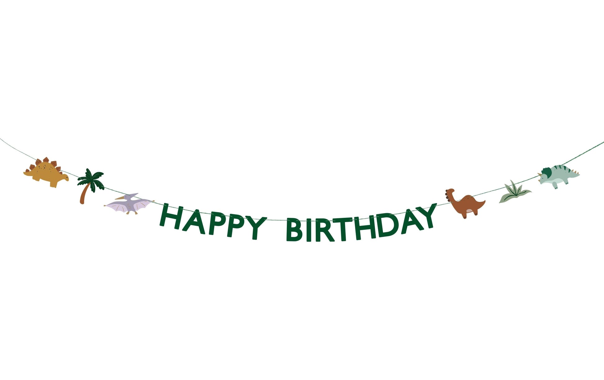 PartyDeco Girlande Happy Birthday Dino – mehrfarbig – 450 × 10 cm – Papier – 1 Stk