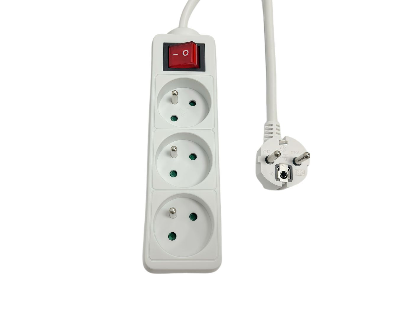 Microconnect Steckdosenleiste – 3× Typ E, 1,5 m, mit Schalter, Weiss