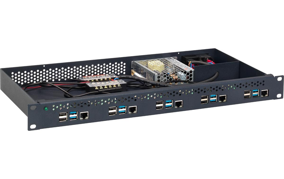 Rackmount.IT RM-PI-T1 – Montagehalterung – für Raspberry Pi 4, 1U, Schwarz