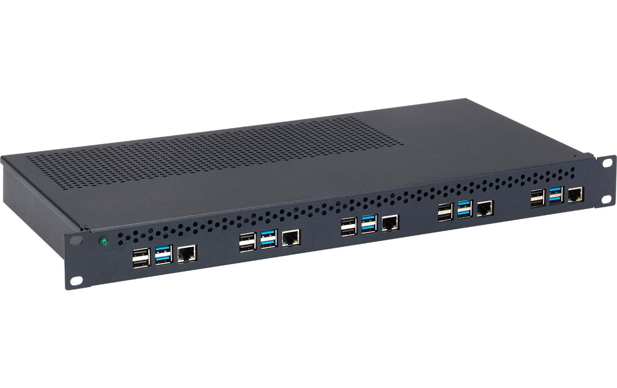 Rackmount.IT RM-PI-T1 – Montagehalterung – für Raspberry Pi 4, 1U, Schwarz