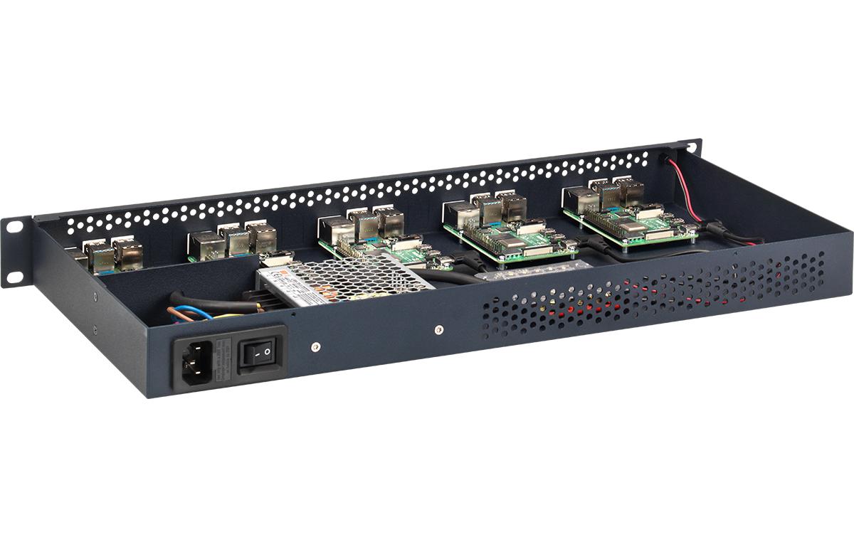 Rackmount.IT RM-PI-T1 – Montagehalterung – für Raspberry Pi 4, 1U, Schwarz