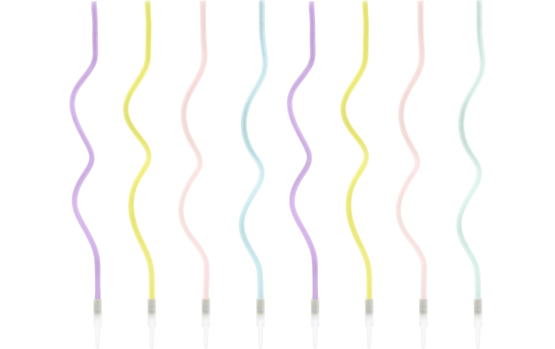 PartyDeco Geburtstagskerzen – Mehrfarbig – 14 cm – 8 Stk – Gedreht