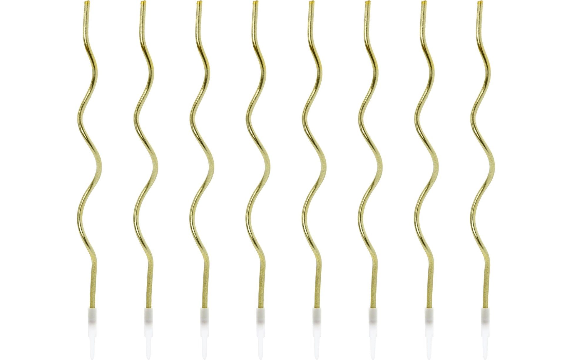PartyDeco Geburtstagskerzen – Gold – 14 cm – 8 Stk – gedreht