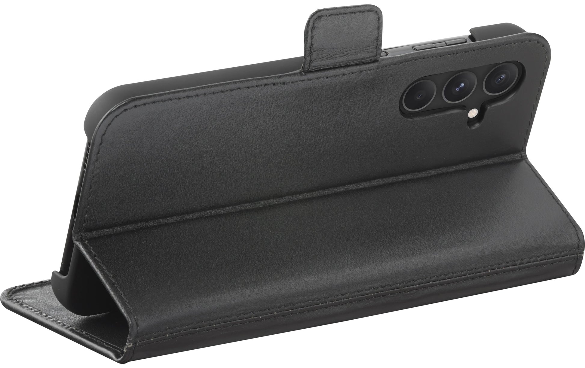 dbramante1928 Copenhagen Wallethülle – für Samsung Galaxy S24+, mit Ständer, 3 Kartenfächer, Leder, schwarz