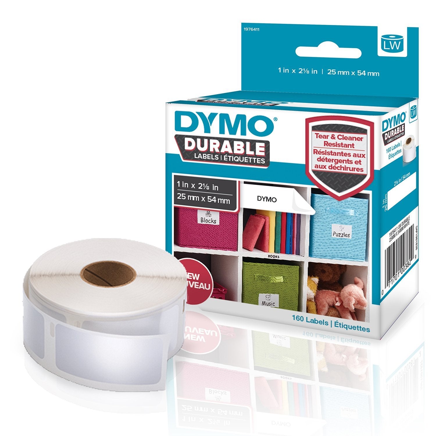 DYMO Druckeretiketten, 25 mm × 54 mm, weiss, für LabelWriter 4XL, LabelWriter 450 Serie, 160 Stück