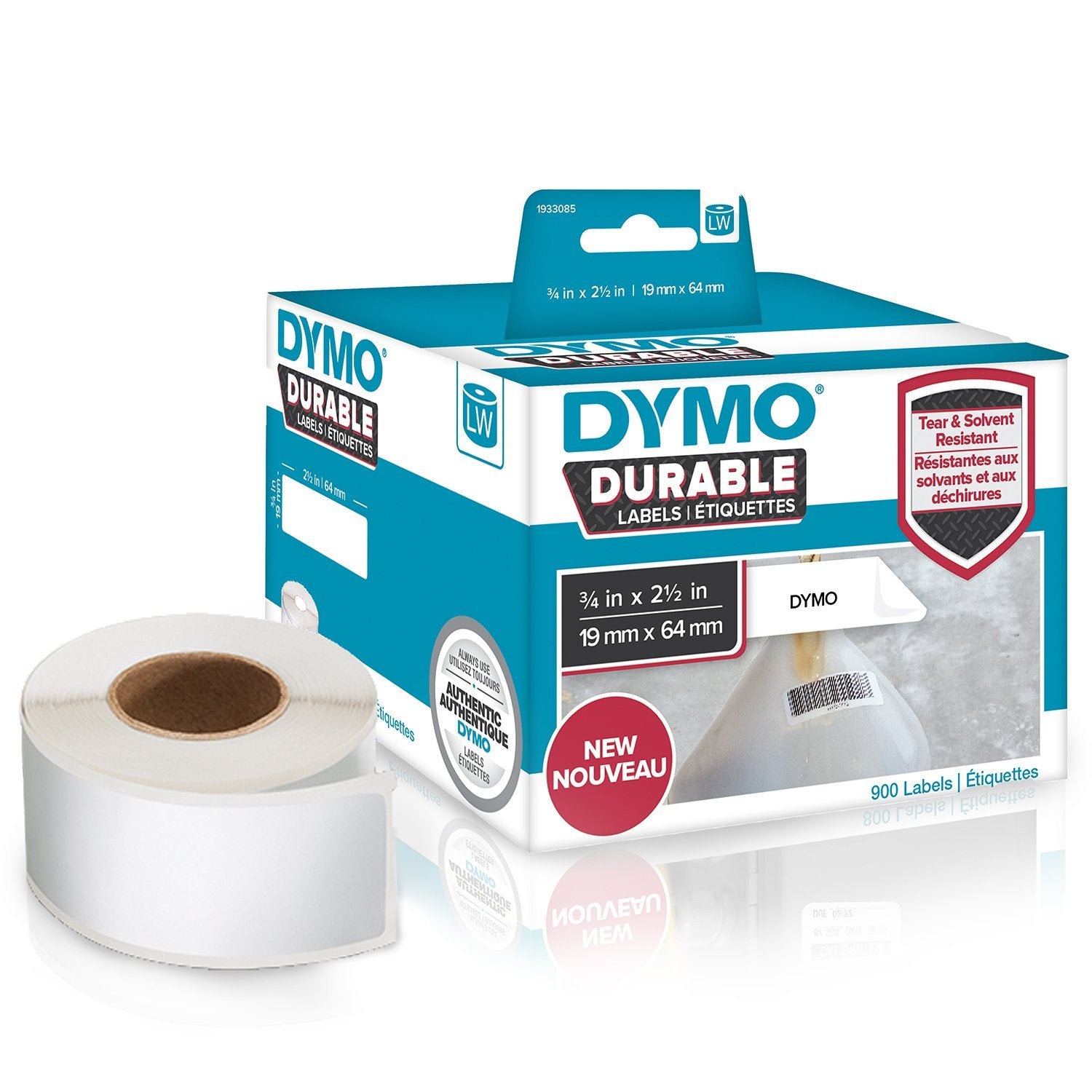 DYMO Etiketten, 19 mm × 64 mm, für LabelWriter 4XL und LabelWriter 450 Serie (ausgenommen 450 Duo)