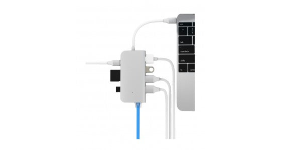 LMP 14368 Multiport-Adapter – USB-C, 1× HDMI, 3× USB-A, 1× USB-C, GbE, SD/microSD, für Windows/Mac