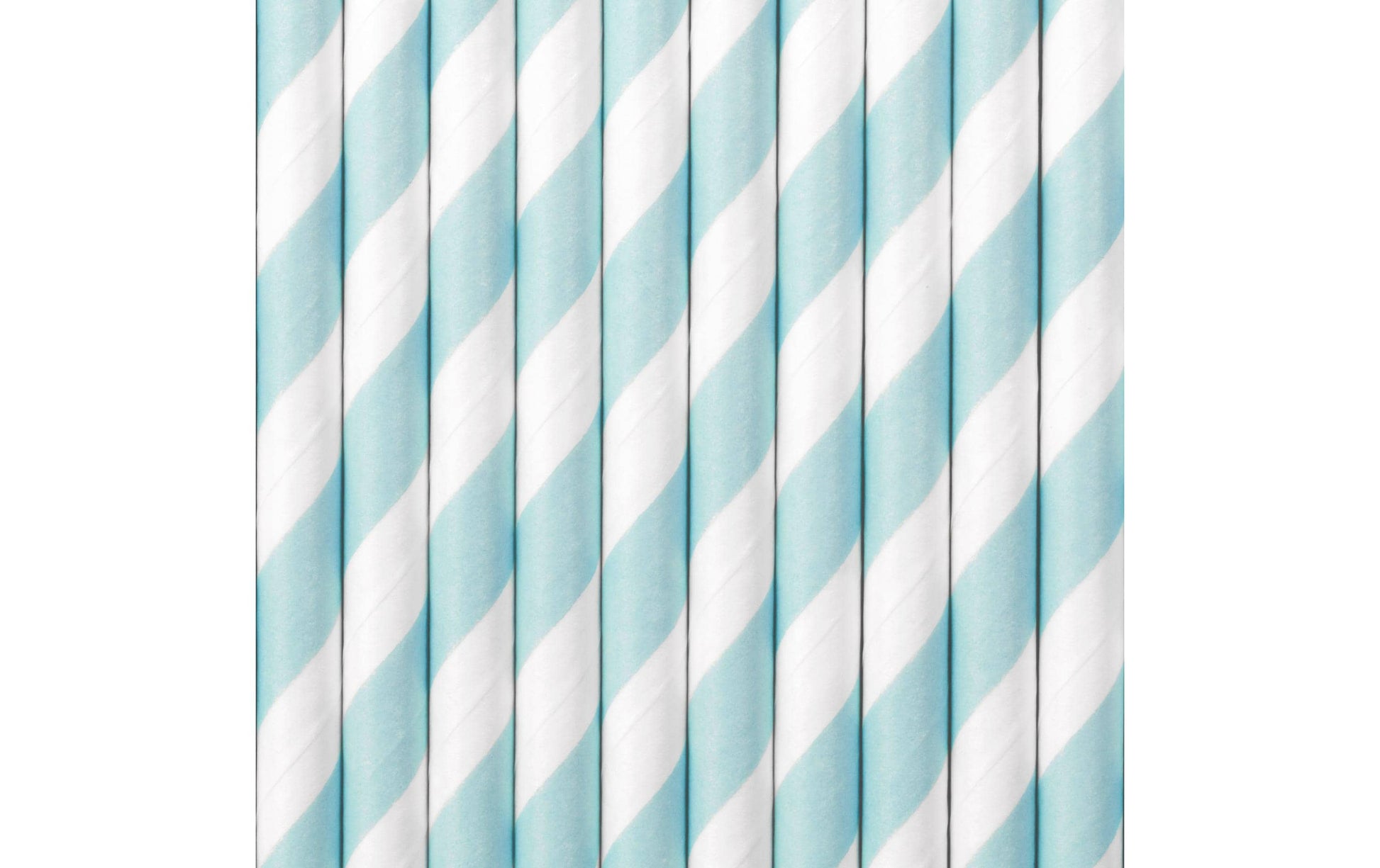 PartyDeco Papierstrohhalme, 19,5 cm, Hellblau/Weiss – 10 Stk.